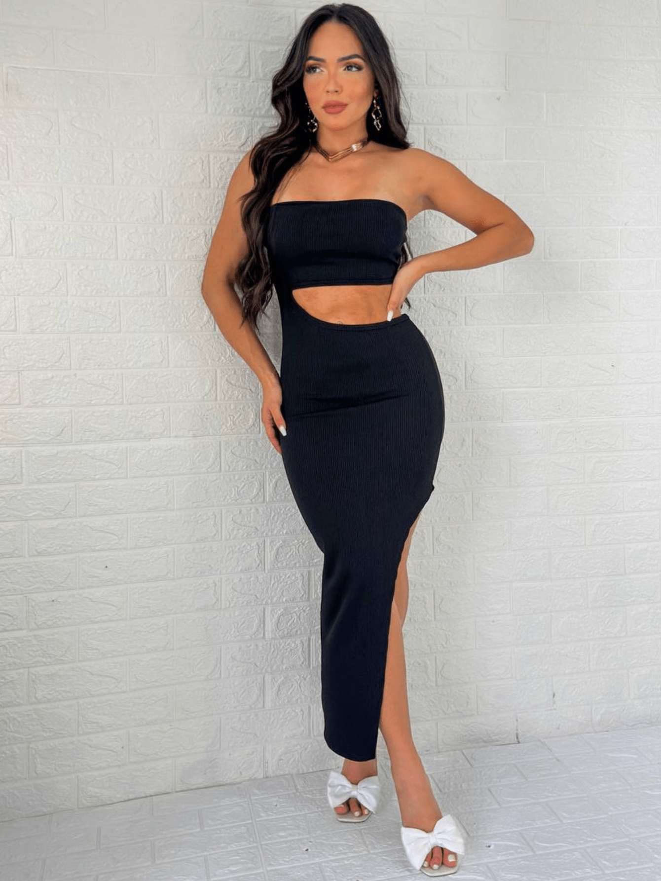 Vestido Longo Tomara Que Caia Mais Colar de Brinde
