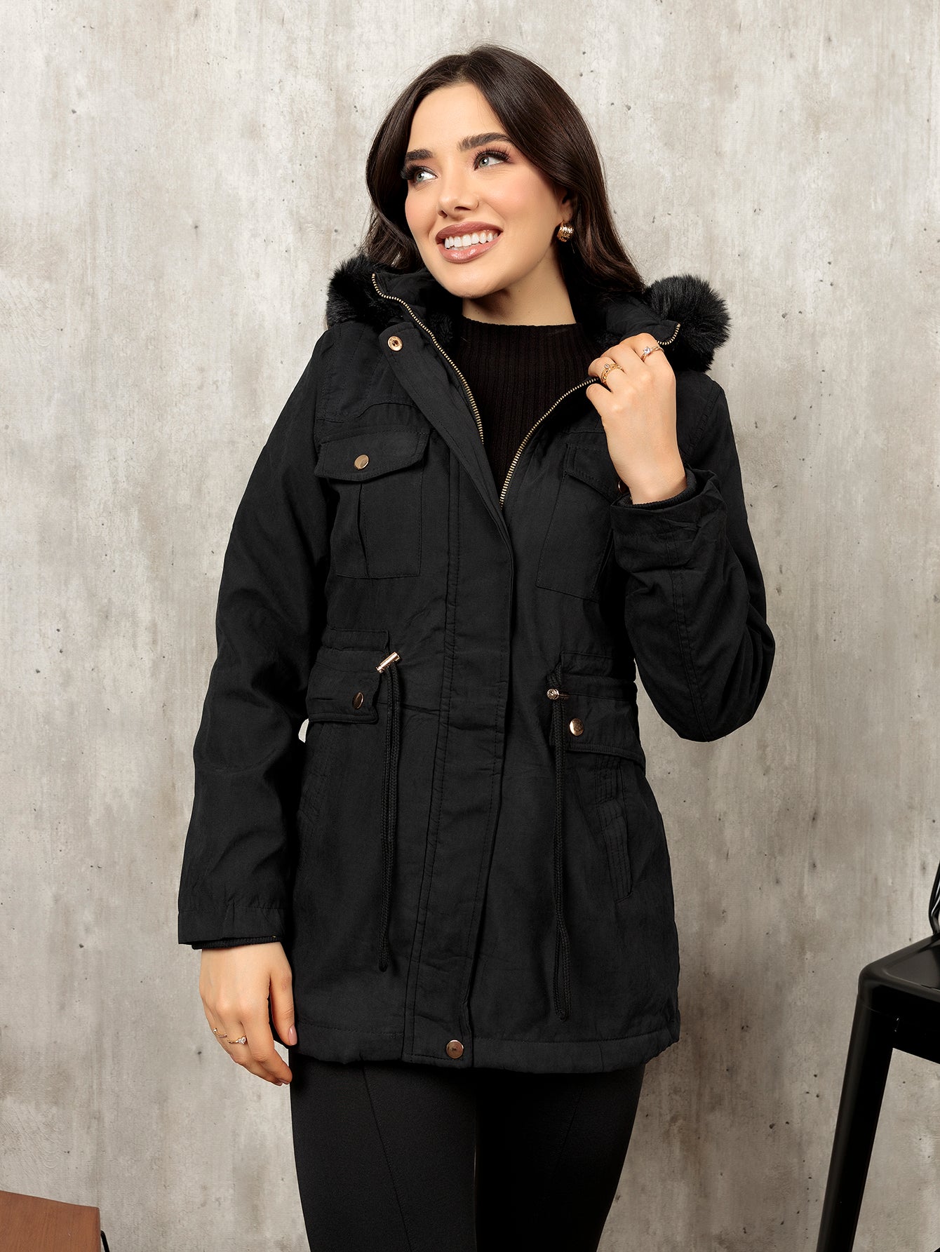 Casaco de Parka Outono/Inverno Moça Moderna