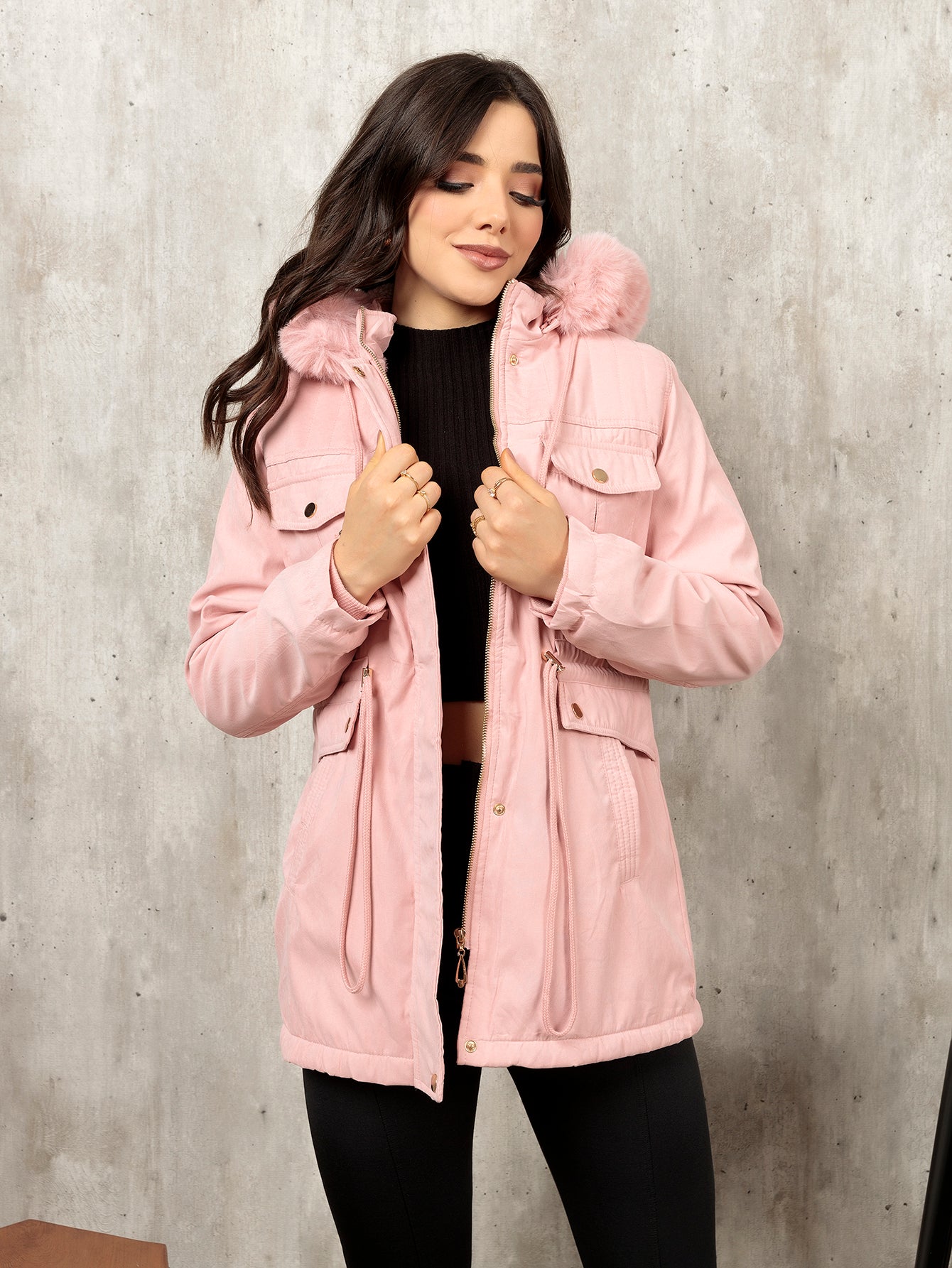 Casaco de Parka Outono/Inverno Moça Moderna