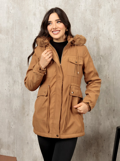 Casaco de Parka Outono/Inverno Moça Moderna