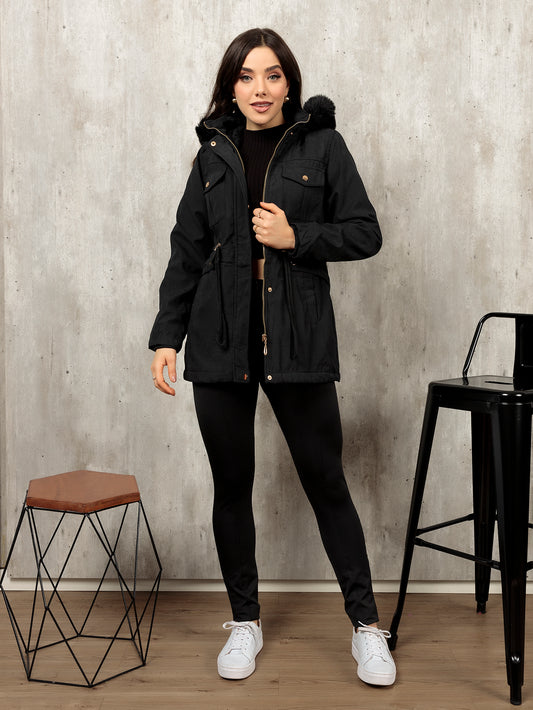 Casaco de Parka Outono/Inverno Moça Moderna